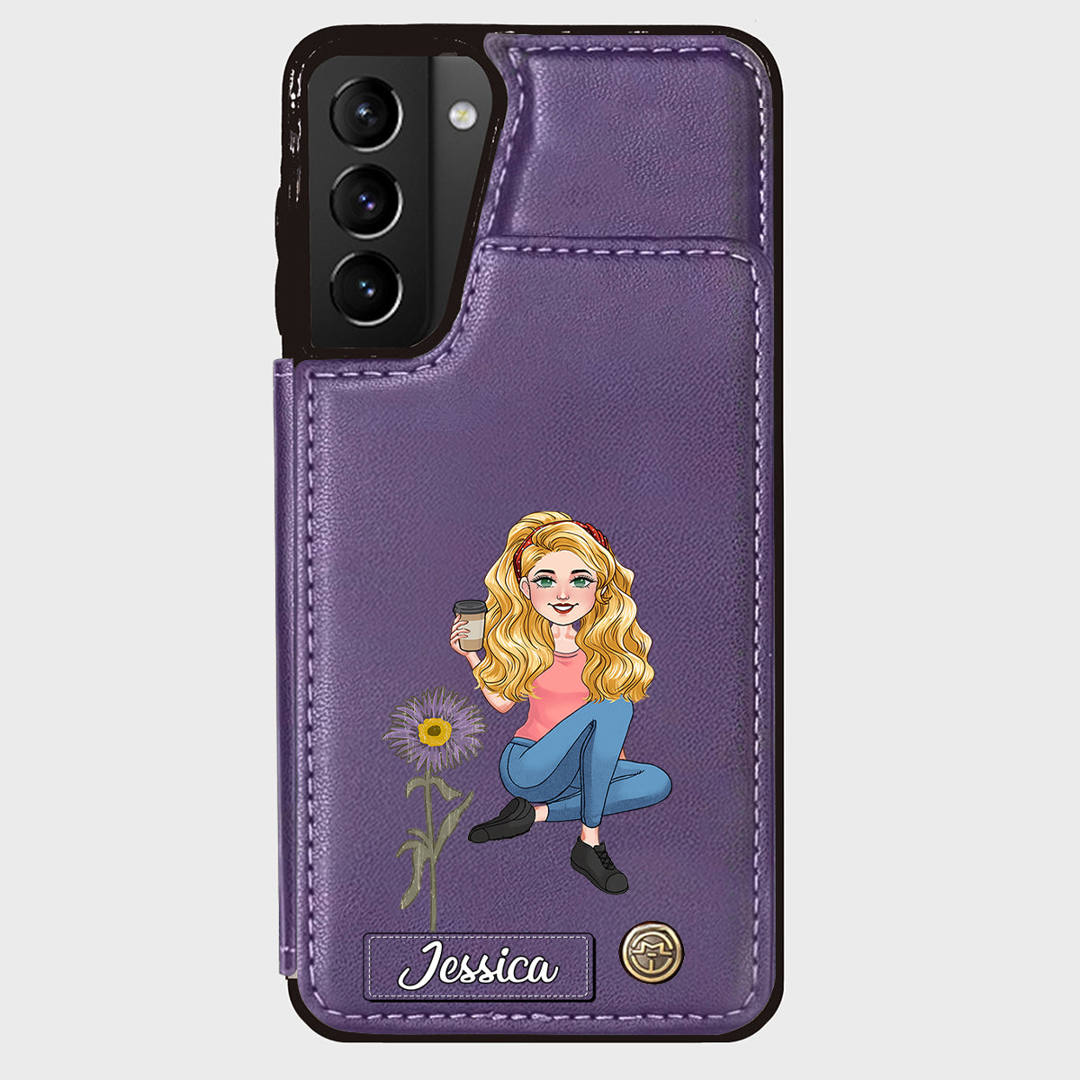 Geschenk zum Geburtstag der besten Freundin – Personalisierte Handyhülle mit Brieftaschenfunktion