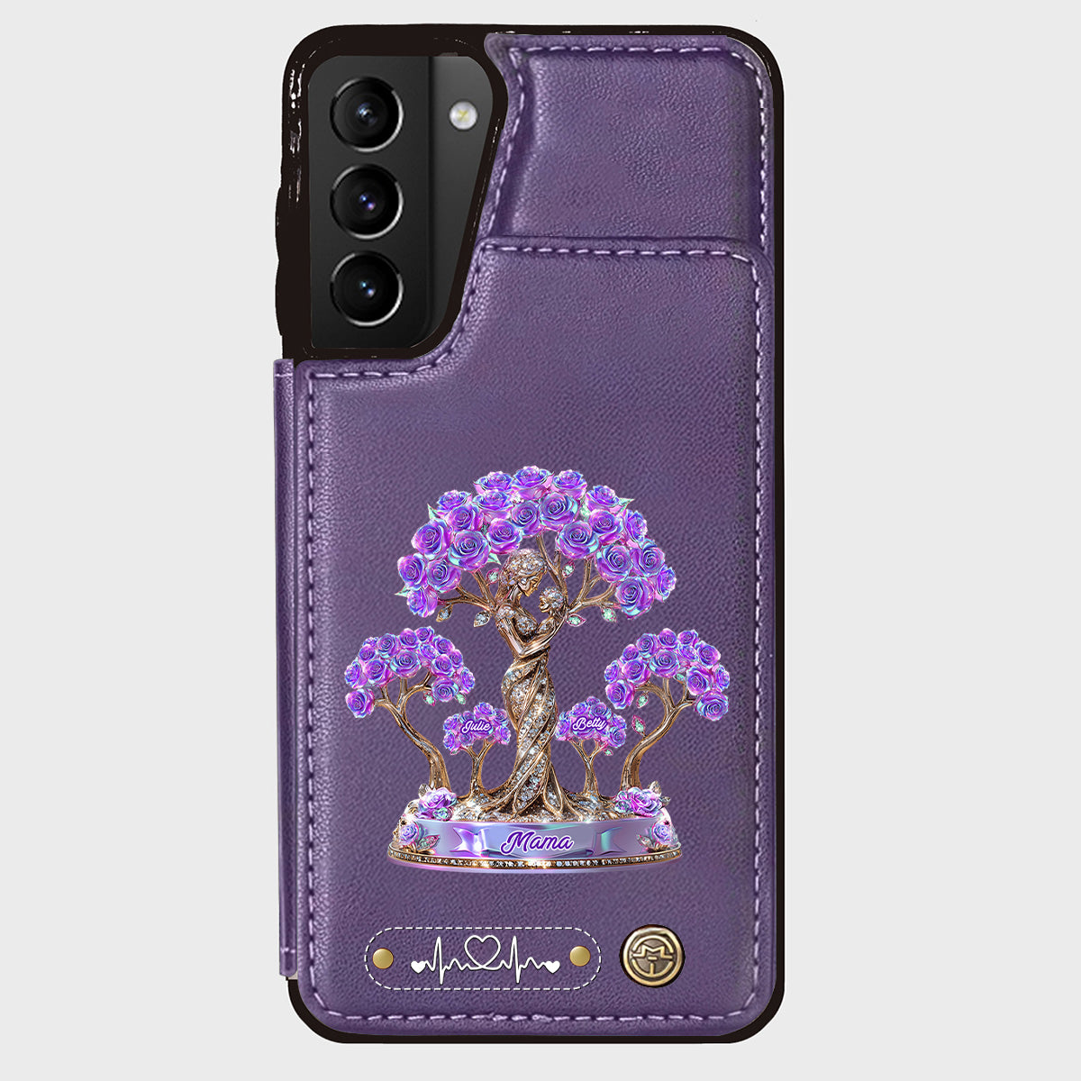 Die beste Mama aller Zeiten – Personalisierte Handyhülle mit Geldbörsenfunktion für Mütter