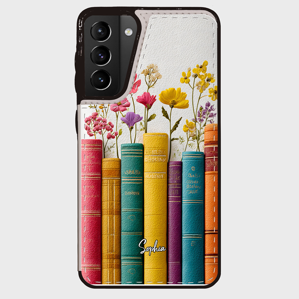 Vintage-Blumenbuch – Personalisiertes Buch, faltbare Handyhülle