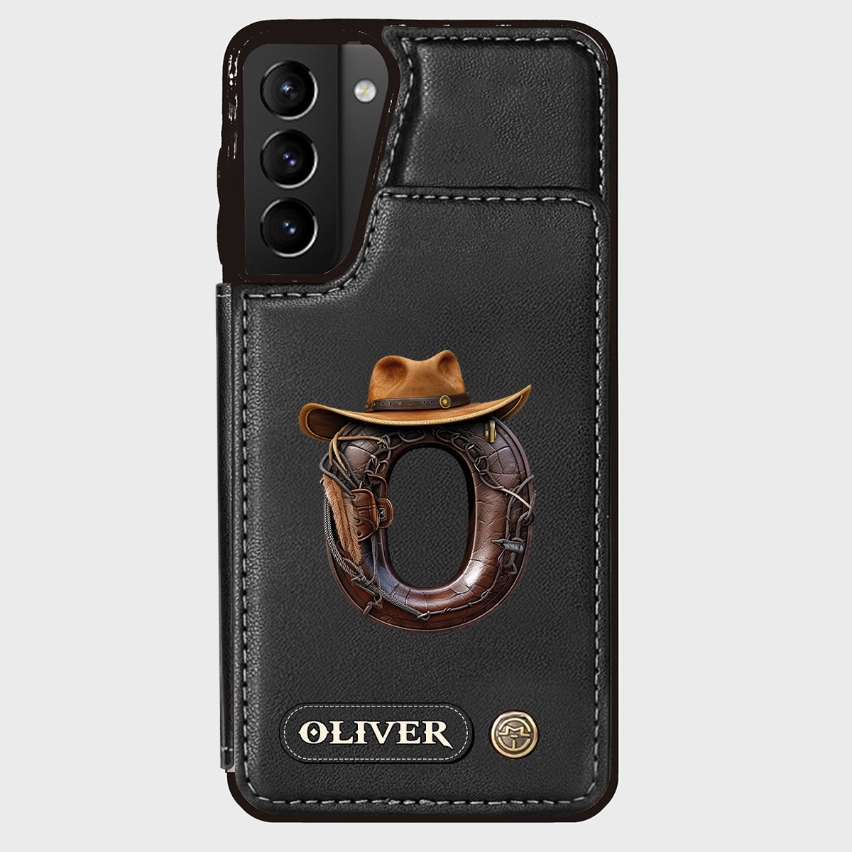 Western Style Name Initial Letter - Personalized Cowboy/Cowgirl Wallet Phone Case