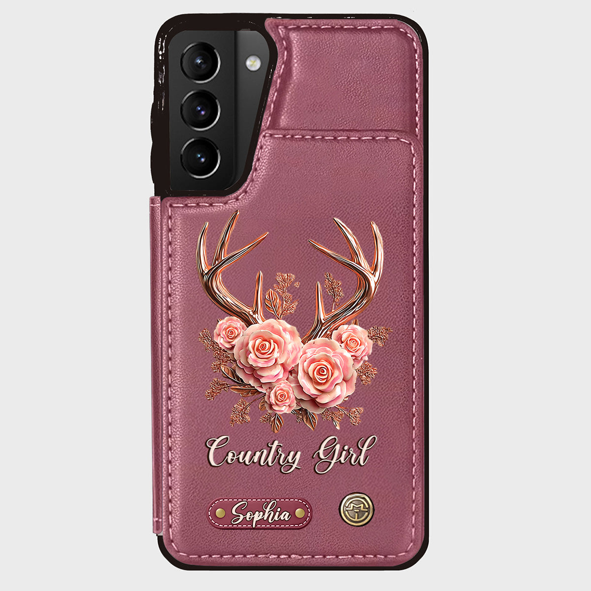 Country Girl – Personalisierte Handyhülle mit Jagd-Geldbörse