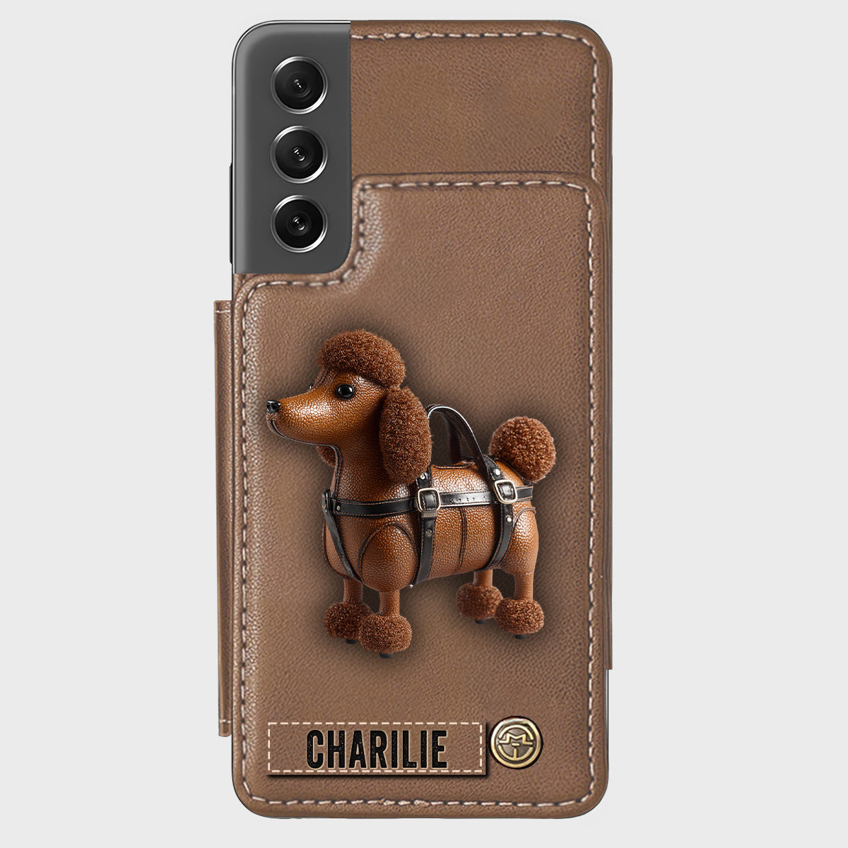 Cute Poodle - Personalized Dog Wallet Phone Case