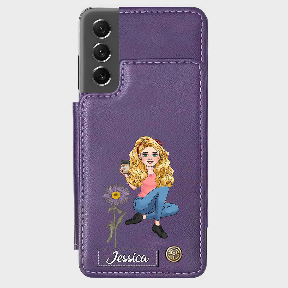 Geschenk zum Geburtstag der besten Freundin – Personalisierte Handyhülle mit Brieftaschenfunktion