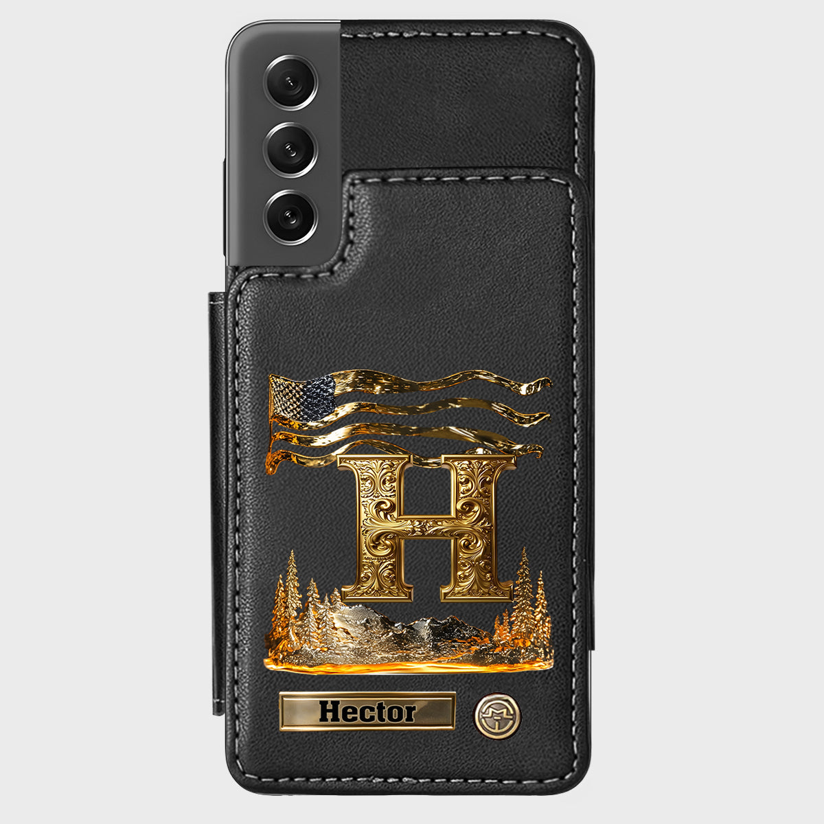 Name Initial Alphabet - Personalized Luxury Wallet Phone Case