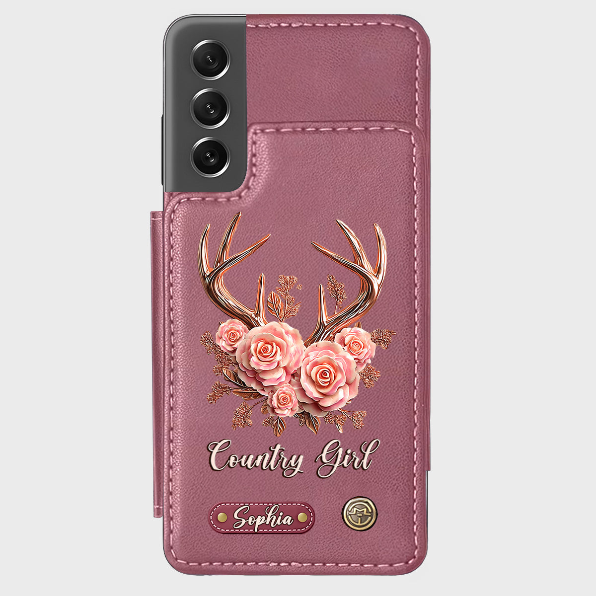 Country Girl – Personalisierte Handyhülle mit Jagd-Geldbörse