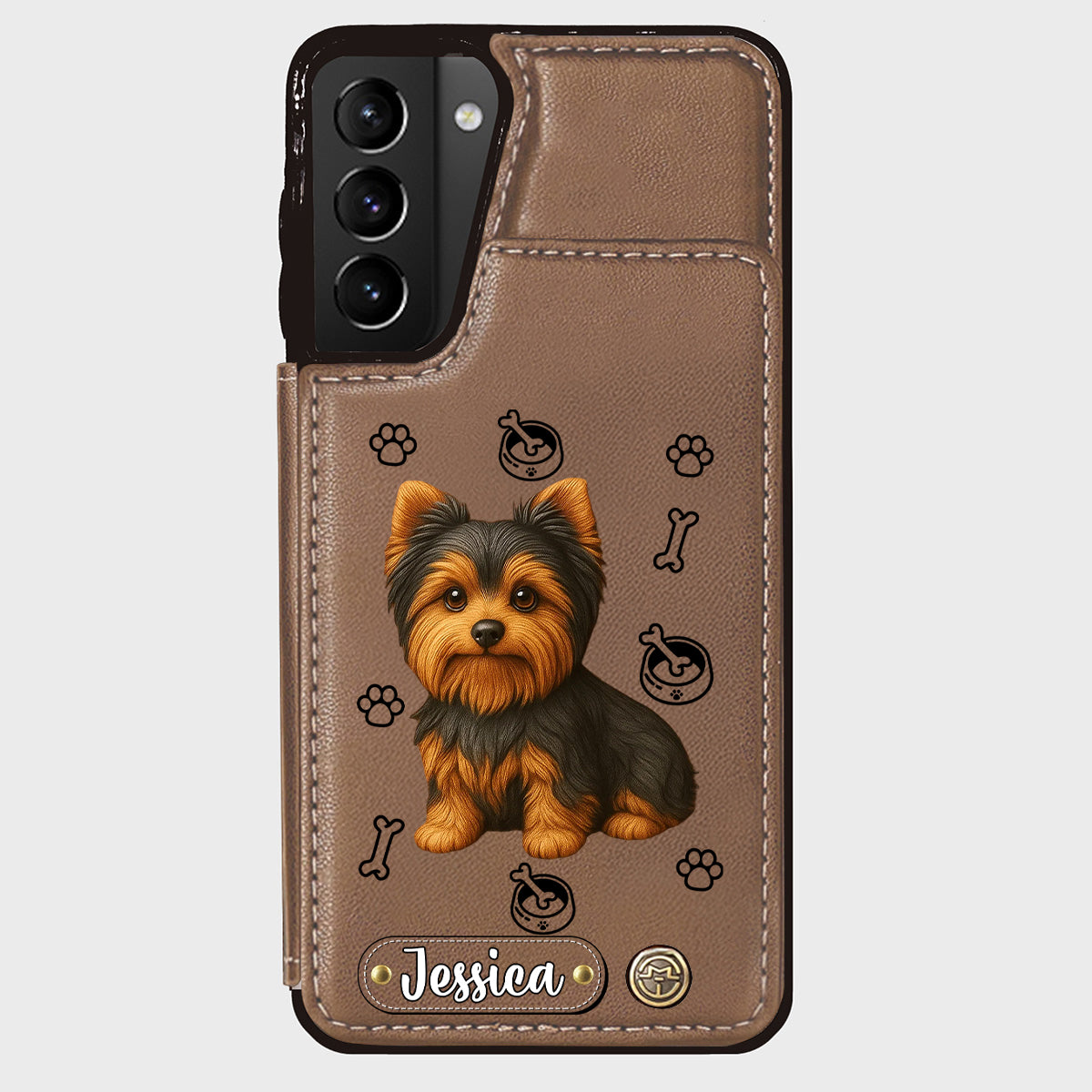 Ich liebe meinen Hund – Personalisierte Handyhülle mit Yorkshire-Terrier-Motiv