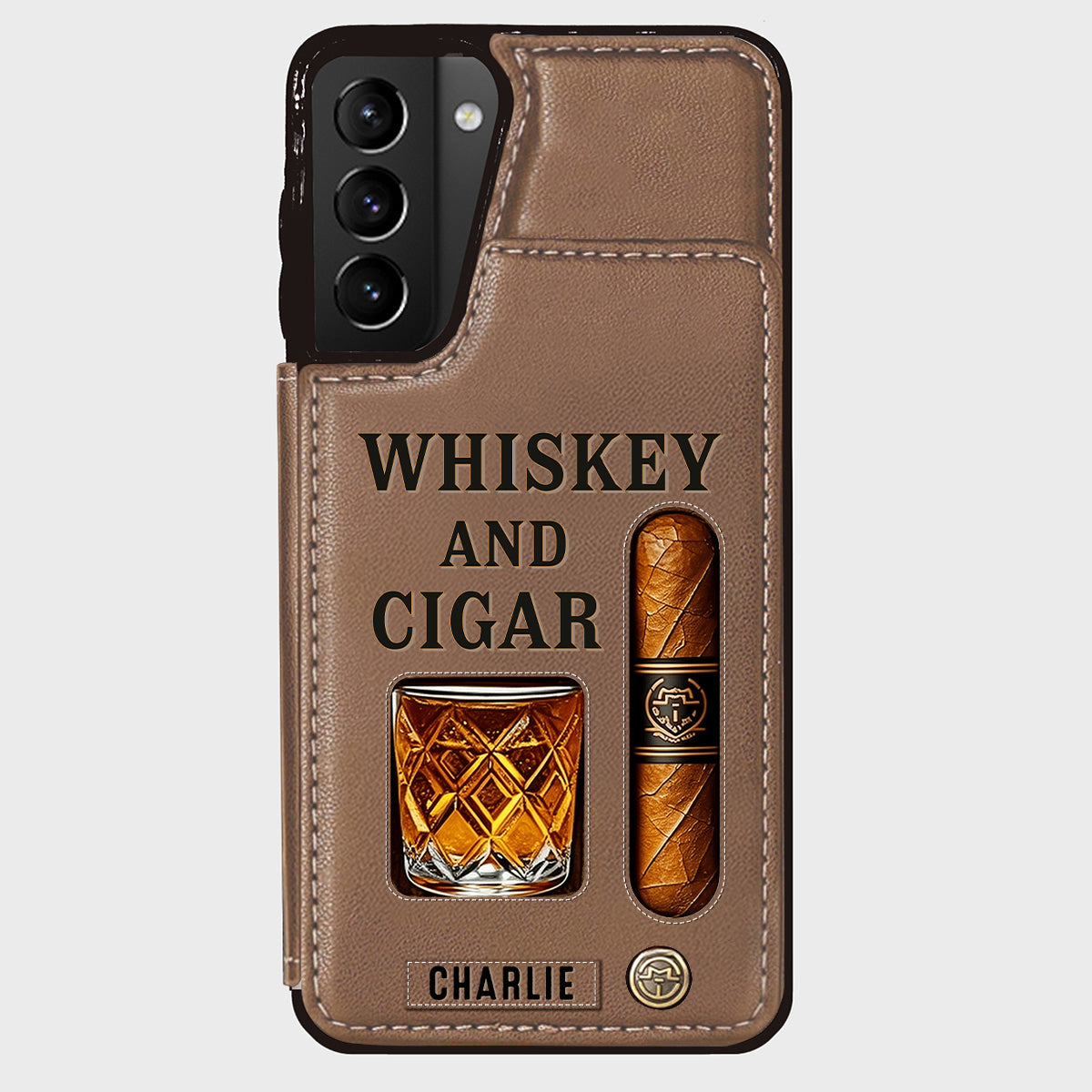 Whiskey & Cigar - Personalisierte Whisky-Handyhülle
