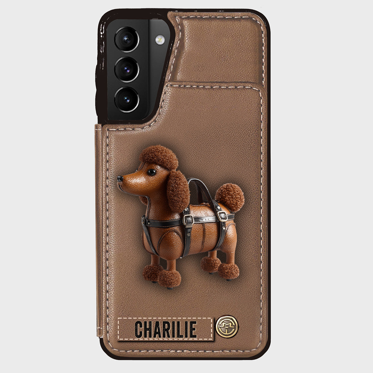 Cute Poodle - Personalized Dog Wallet Phone Case