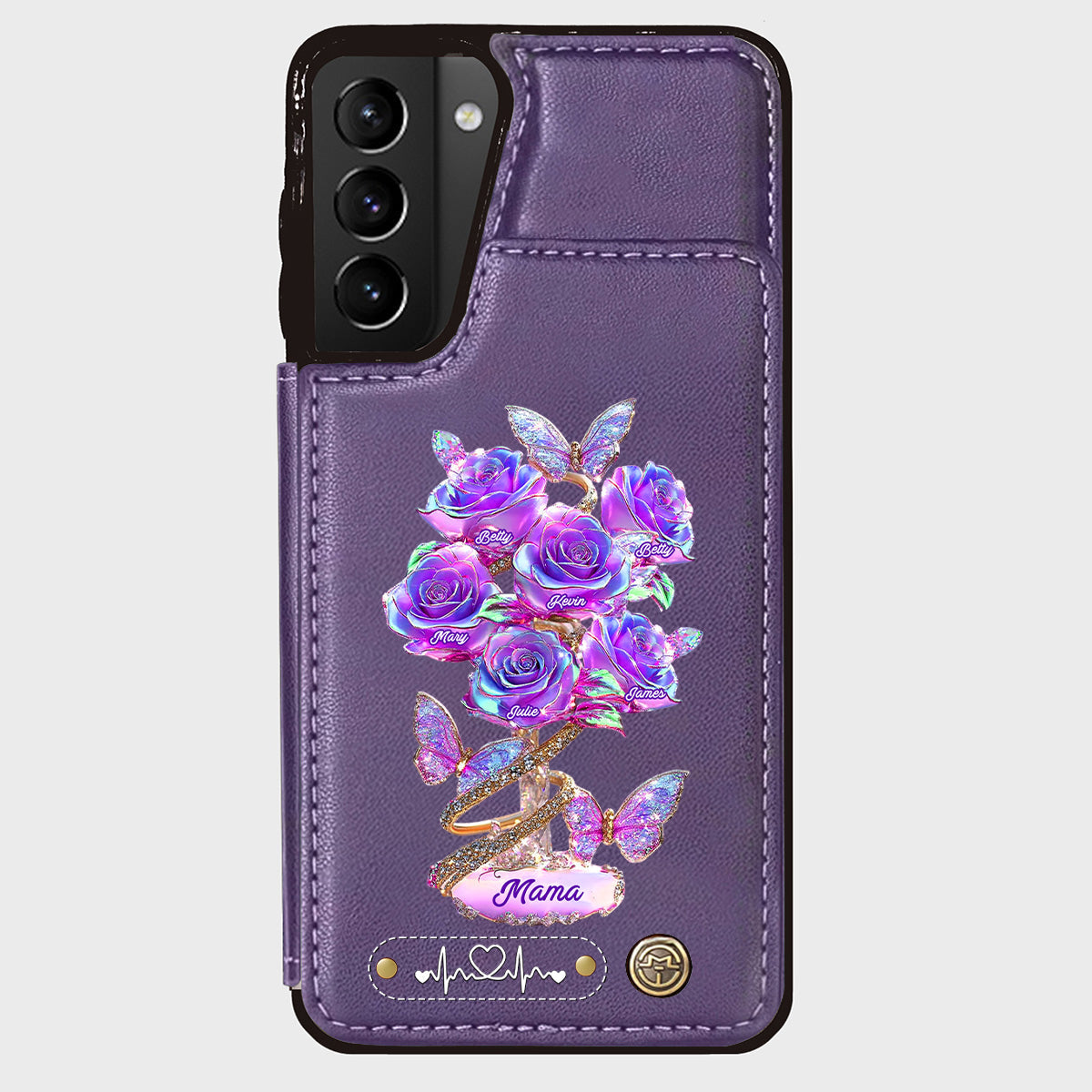 Die beste Mama aller Zeiten – Personalisierte Handyhülle mit Geldbörsenfunktion für Mütter