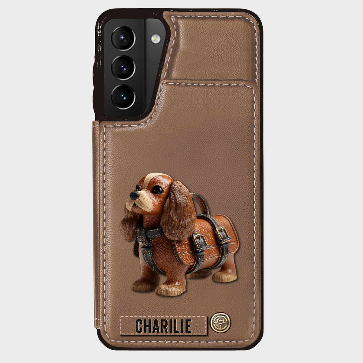 Cute Cavalier King Charles Spaniel - Personalized Dog Wallet Phone Case