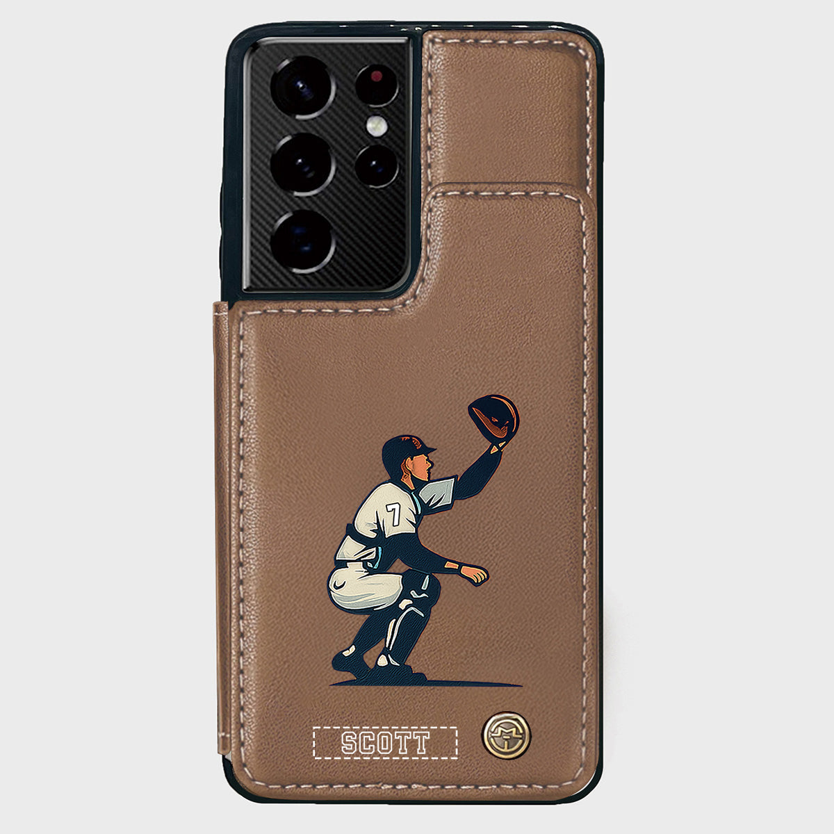 Es ist Baseball-Saison – Personalisierte Baseball-Handyhülle mit Brieftaschenfunktion