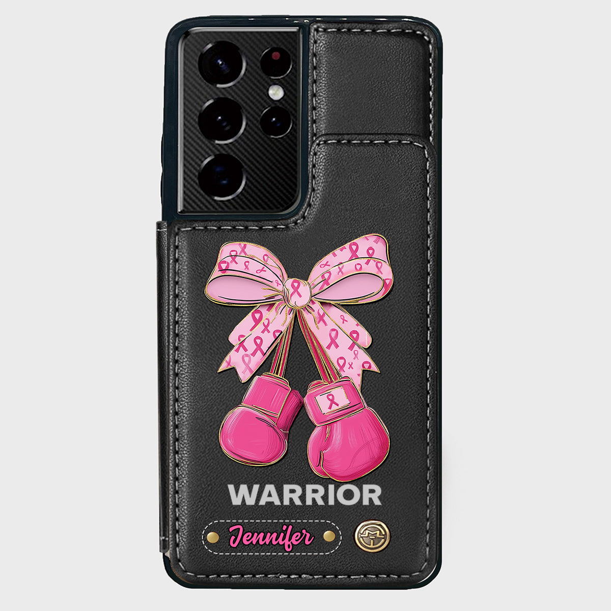 Warrior - Personalized Breast Cancer Awareness Wallet Phone Case