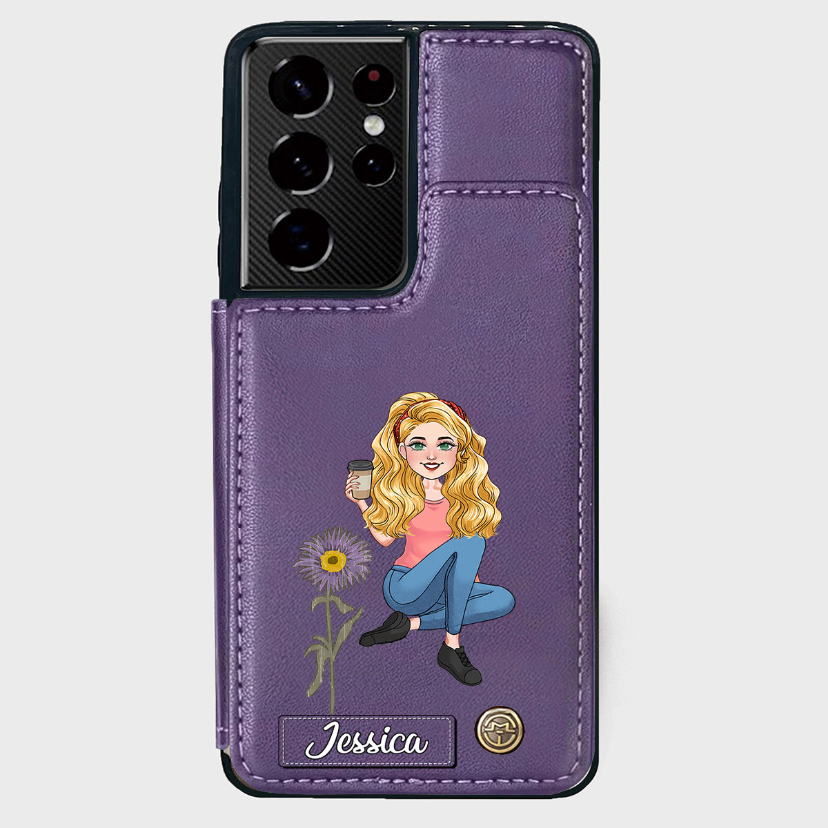 Geschenk zum Geburtstag der besten Freundin – Personalisierte Handyhülle mit Brieftaschenfunktion