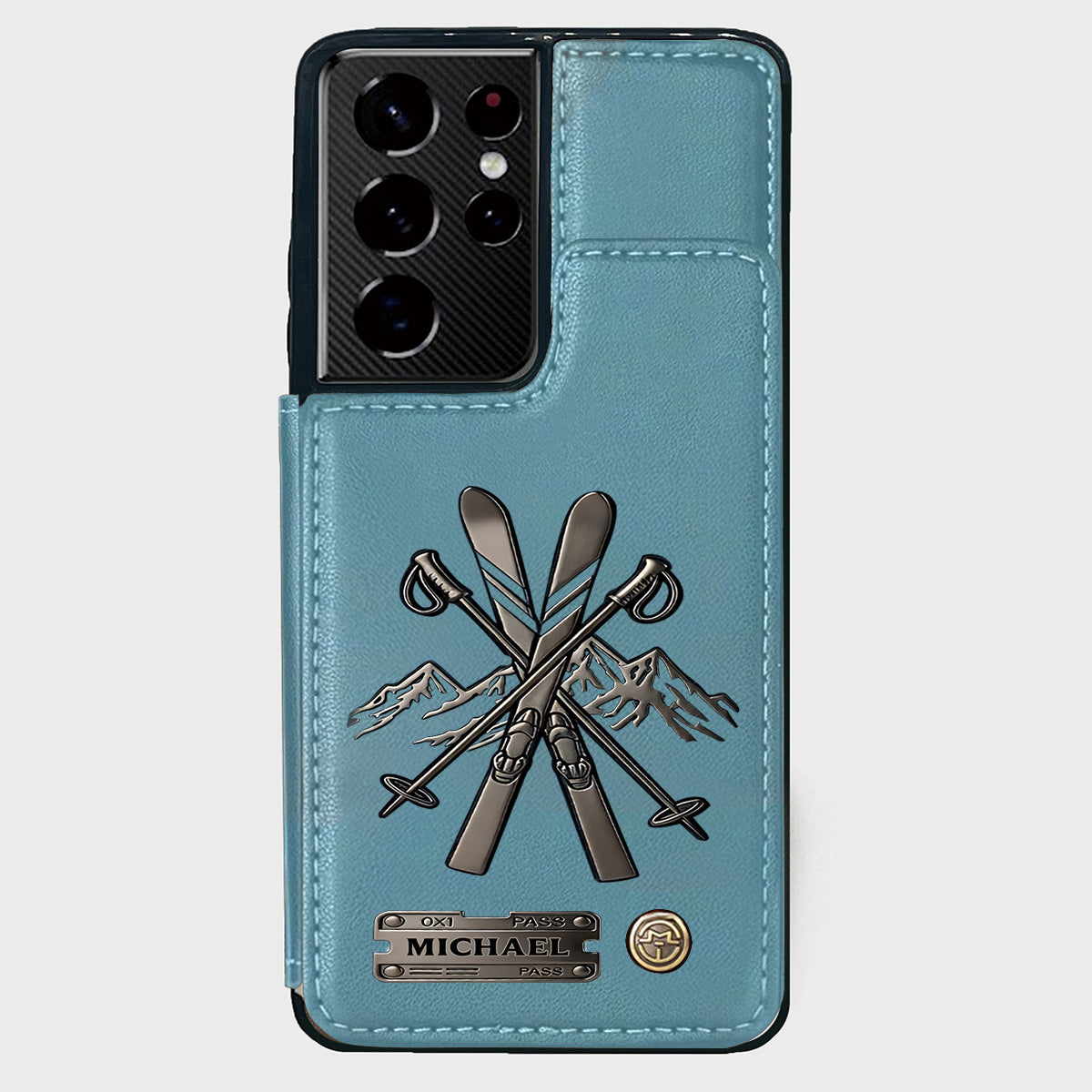 Love Skiing - Personalized Skiing Wallet Phone Case