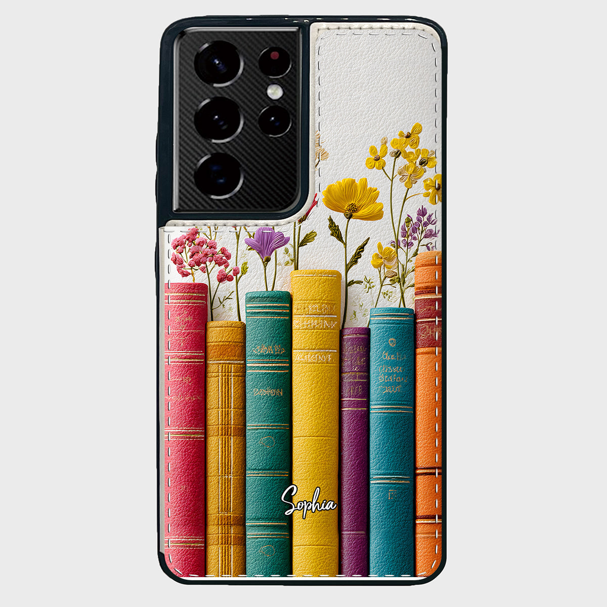 Vintage-Blumenbuch – Personalisiertes Buch, faltbare Handyhülle