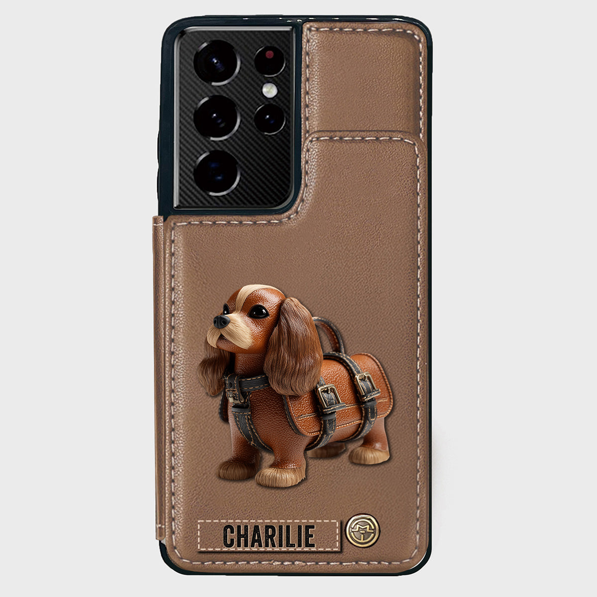 Cute Cavalier King Charles Spaniel - Personalized Dog Wallet Phone Case