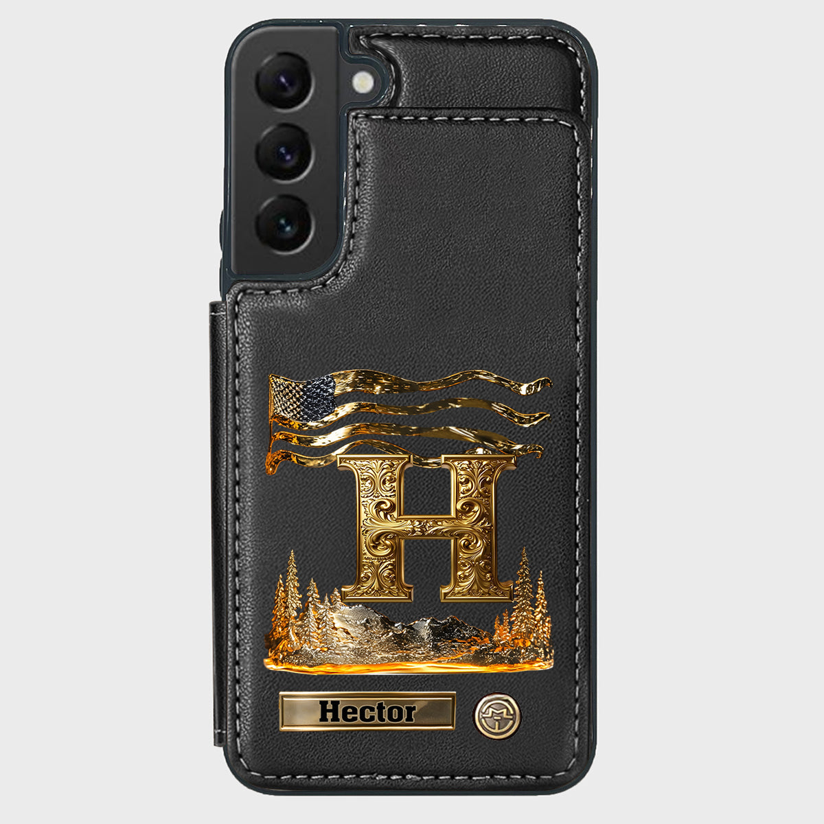 Name Initial Alphabet - Personalized Luxury Wallet Phone Case