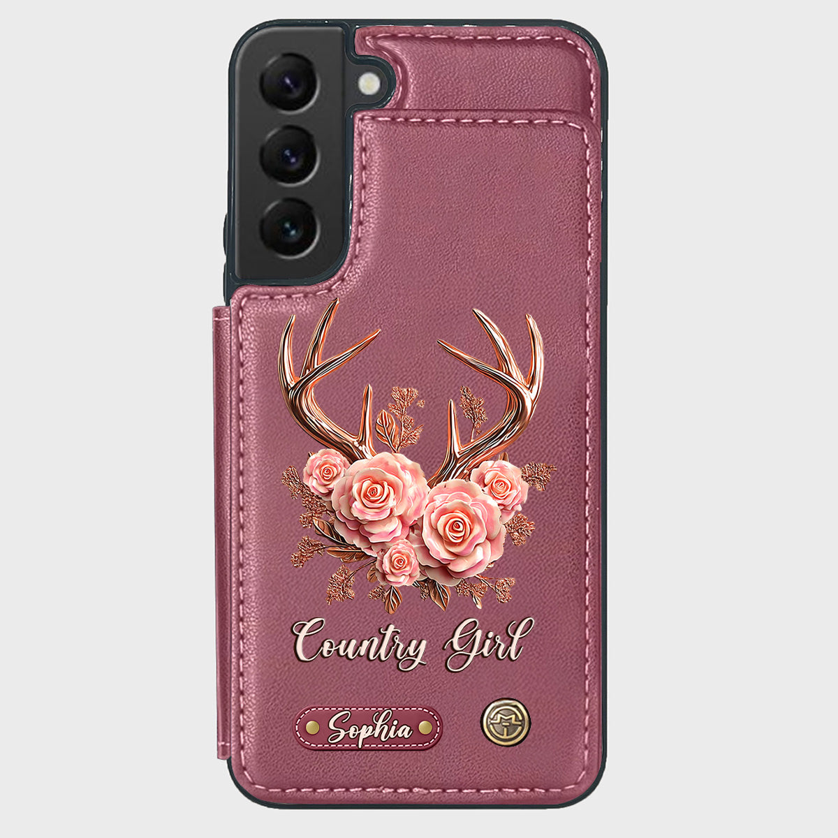 Country Girl – Personalisierte Handyhülle mit Jagd-Geldbörse