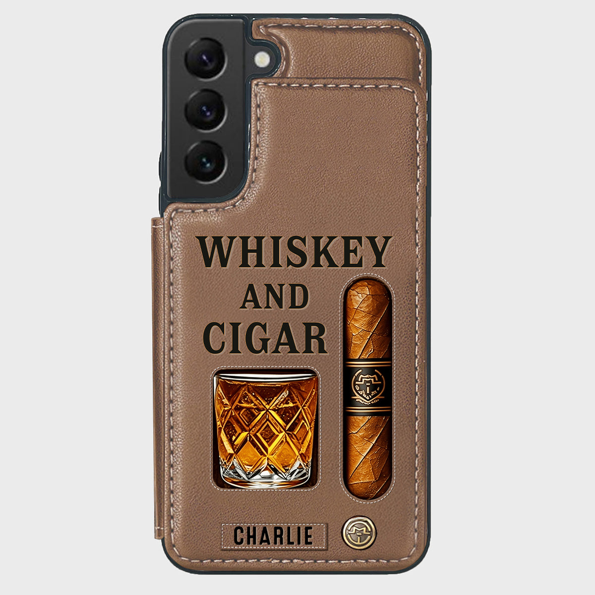 Whiskey & Cigar - Personalisierte Whisky-Handyhülle