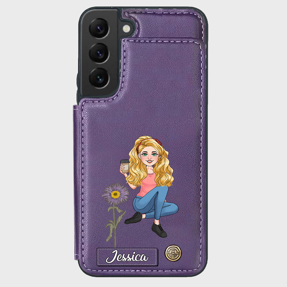 Geschenk zum Geburtstag der besten Freundin – Personalisierte Handyhülle mit Brieftaschenfunktion