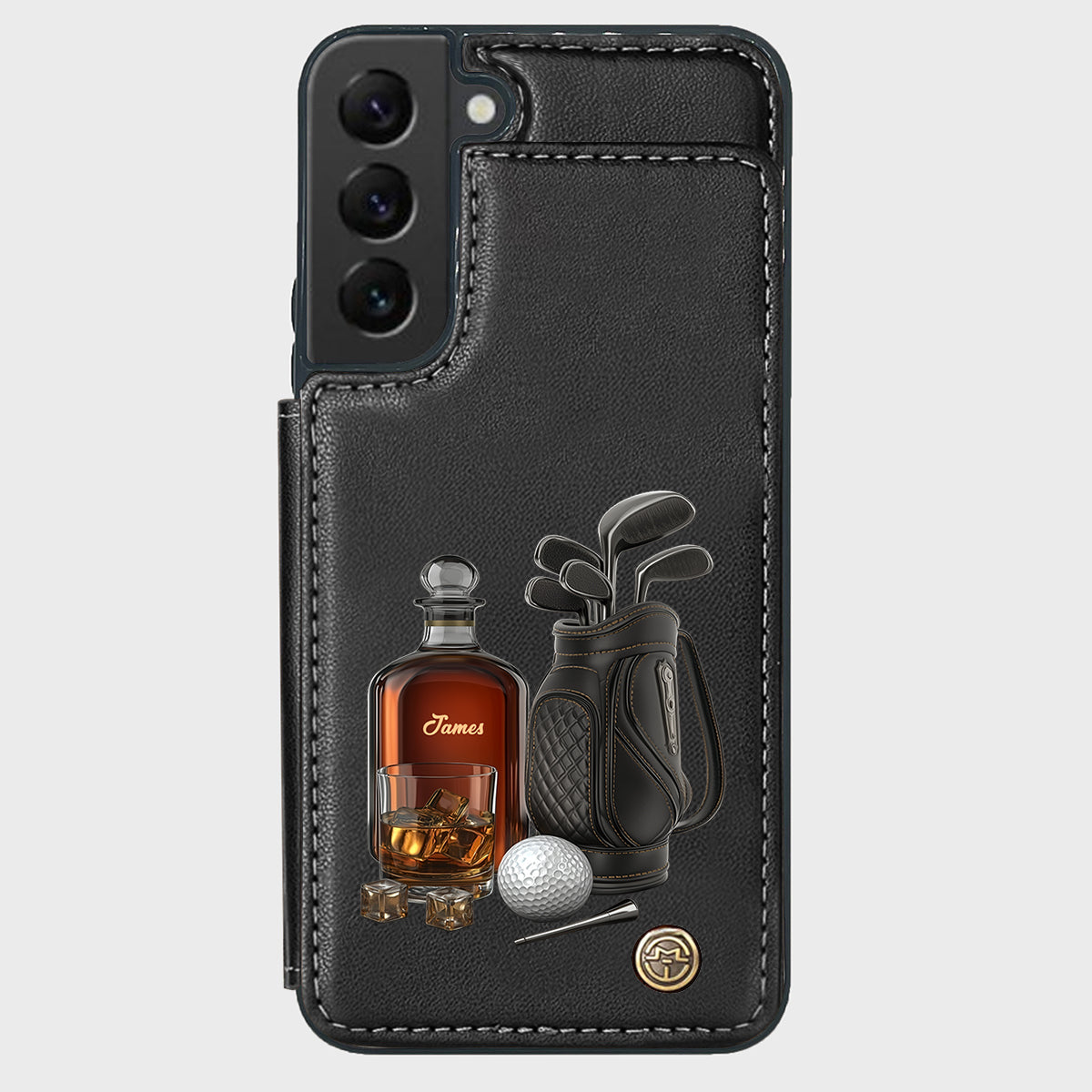 Whiskey & Golf - Personalized Golf Wallet Phone Case