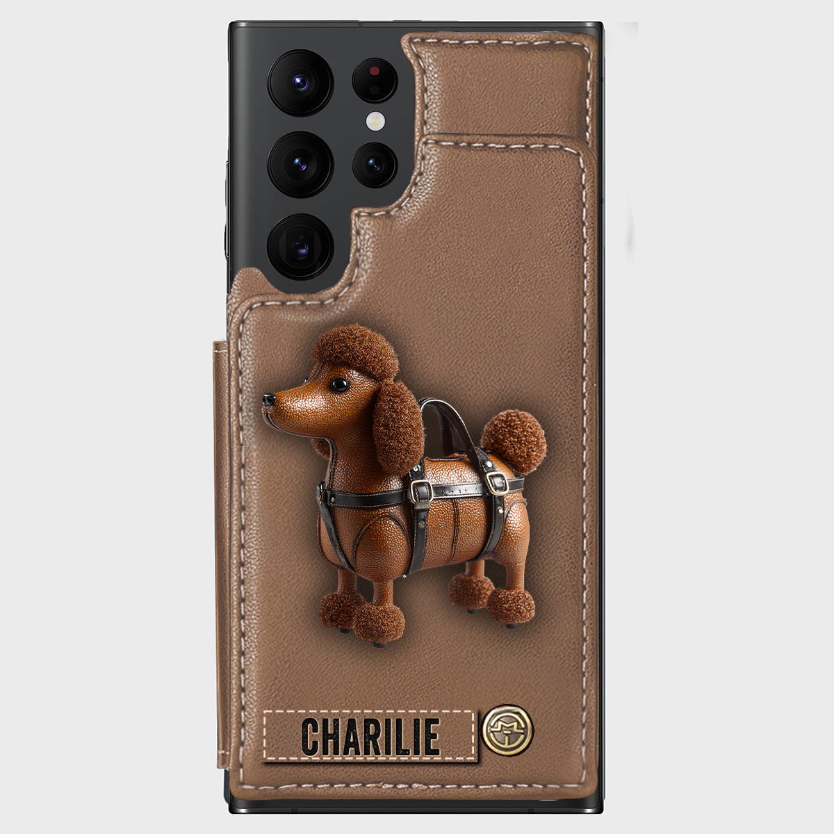 Cute Poodle - Personalized Dog Wallet Phone Case