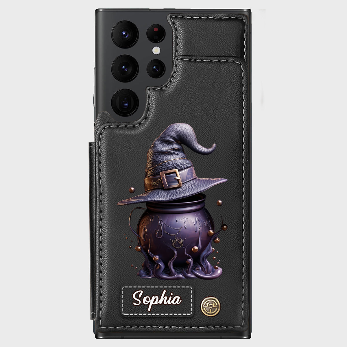 Magical Hat And Cauldron - Personalized Witch Wallet Phone Case