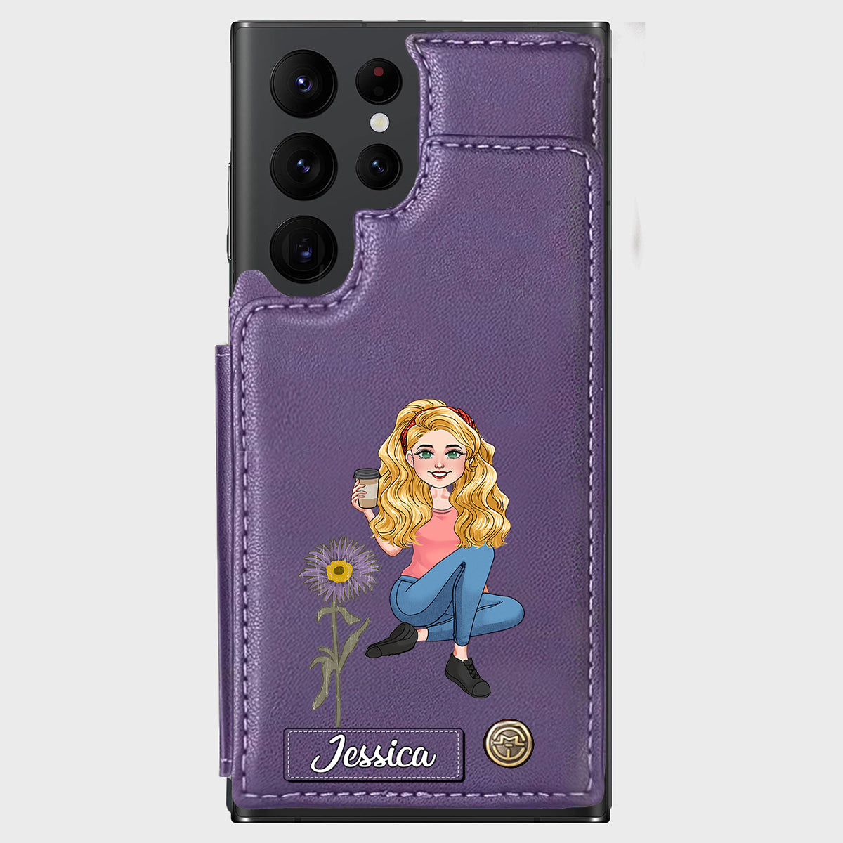 Geschenk zum Geburtstag der besten Freundin – Personalisierte Handyhülle mit Brieftaschenfunktion