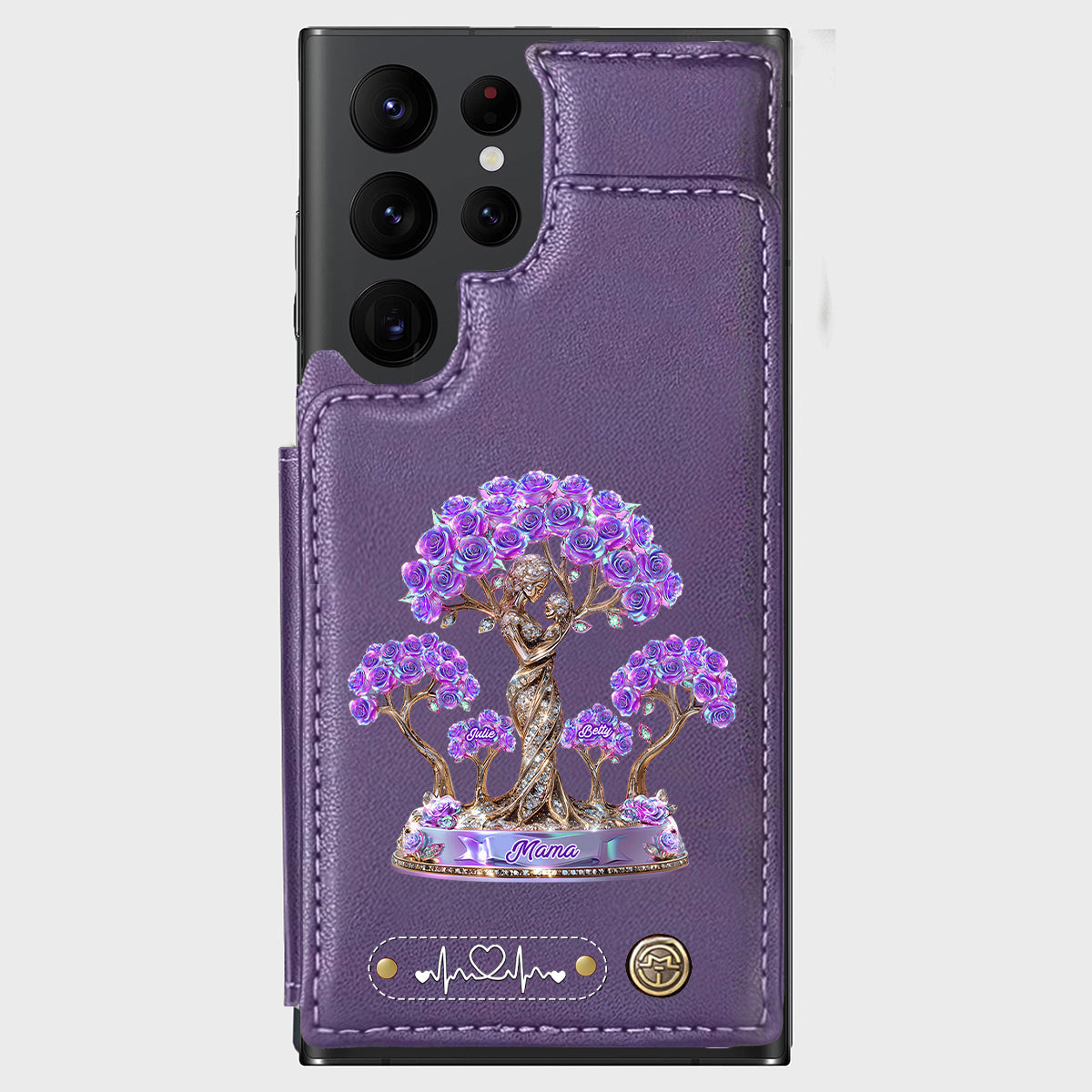 Die beste Mama aller Zeiten – Personalisierte Handyhülle mit Geldbörsenfunktion für Mütter