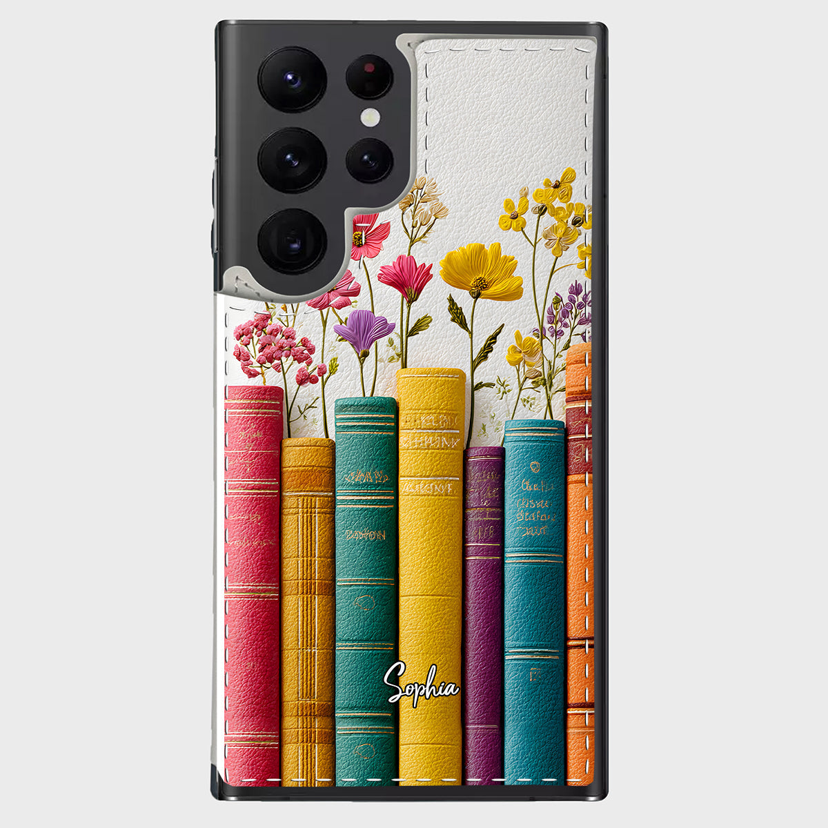 Vintage-Blumenbuch – Personalisiertes Buch, faltbare Handyhülle