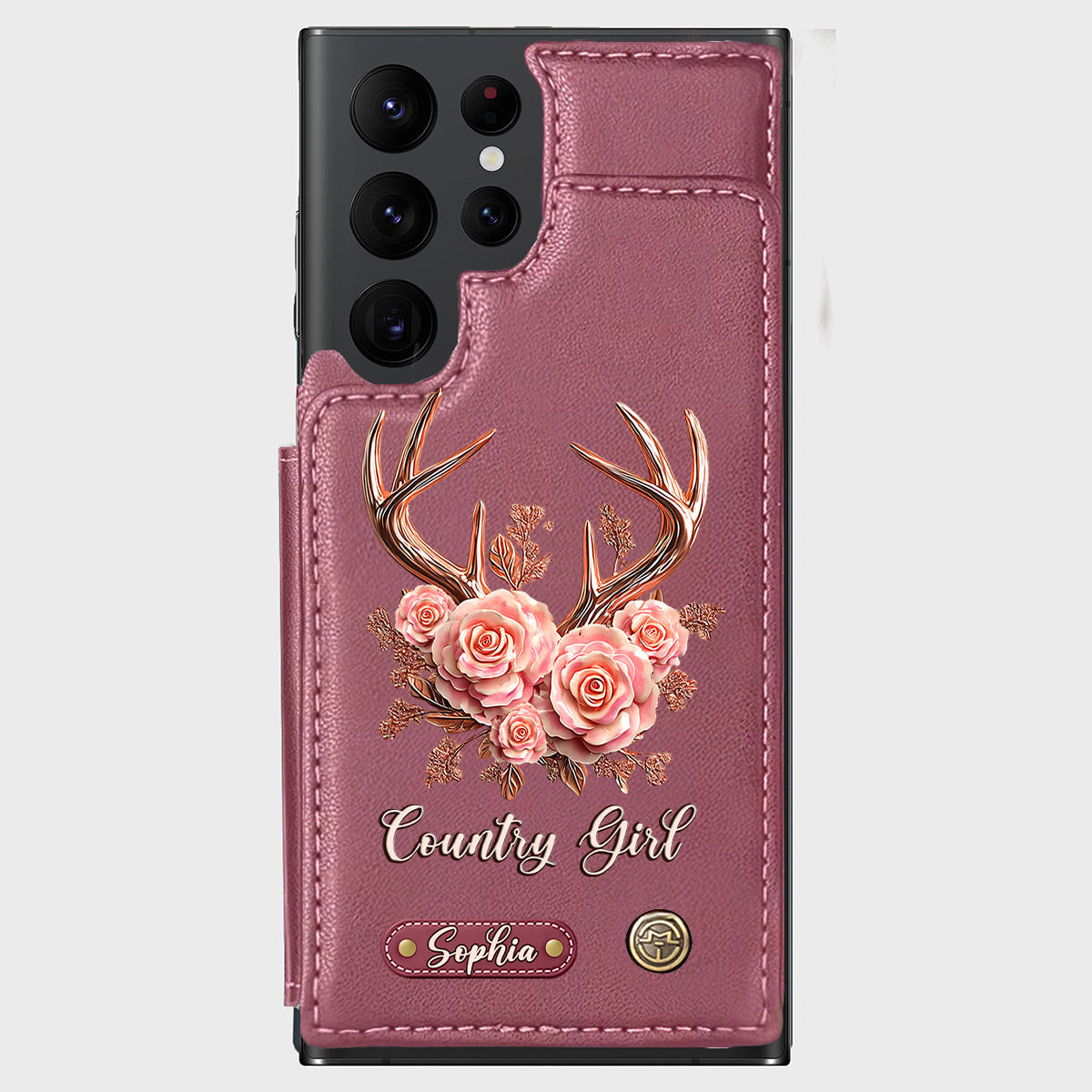 Country Girl – Personalisierte Handyhülle mit Jagd-Geldbörse