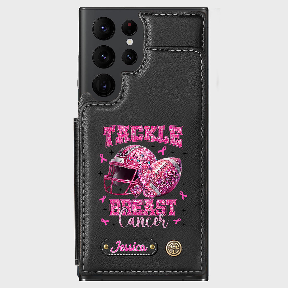 Pink Out - Personalized Football Wallet Phone Case