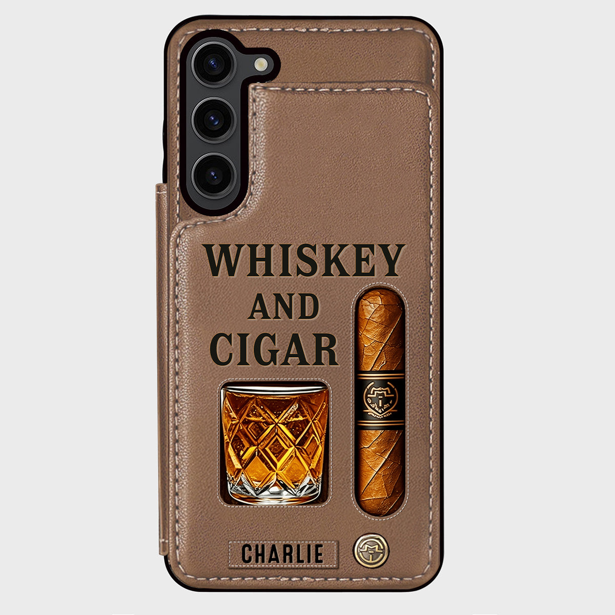 Whiskey & Cigar - Personalisierte Whisky-Handyhülle