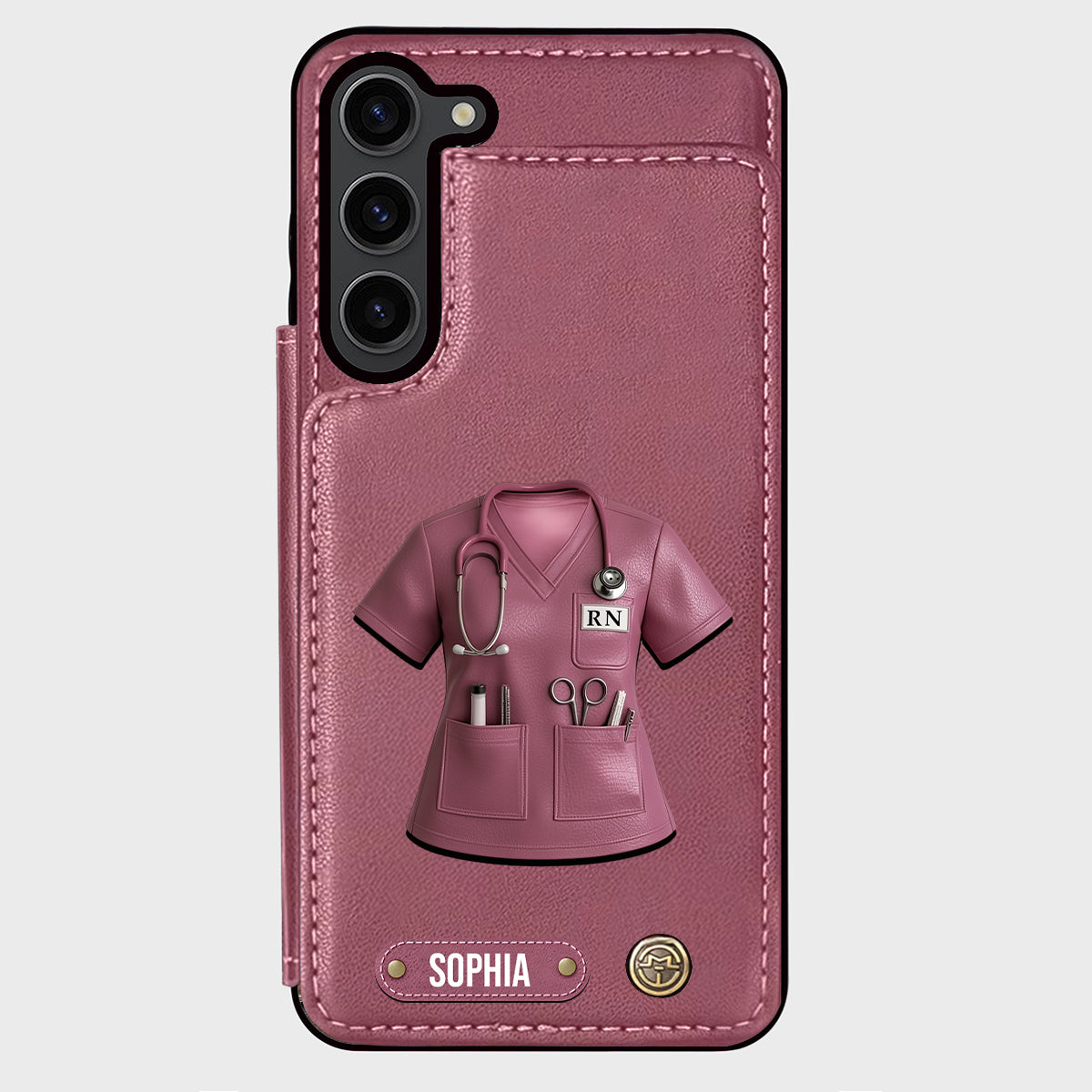 Stolze Krankenschwester – Personalisierte Handyhülle mit Brieftaschenfunktion für Krankenschwestern