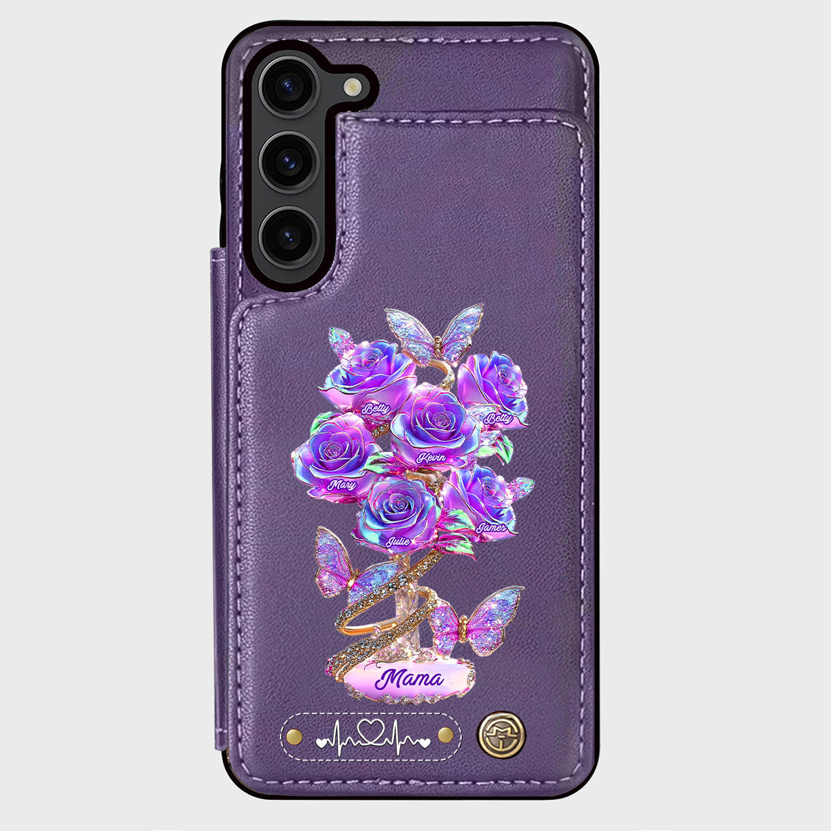Die beste Mama aller Zeiten – Personalisierte Handyhülle mit Geldbörsenfunktion für Mütter