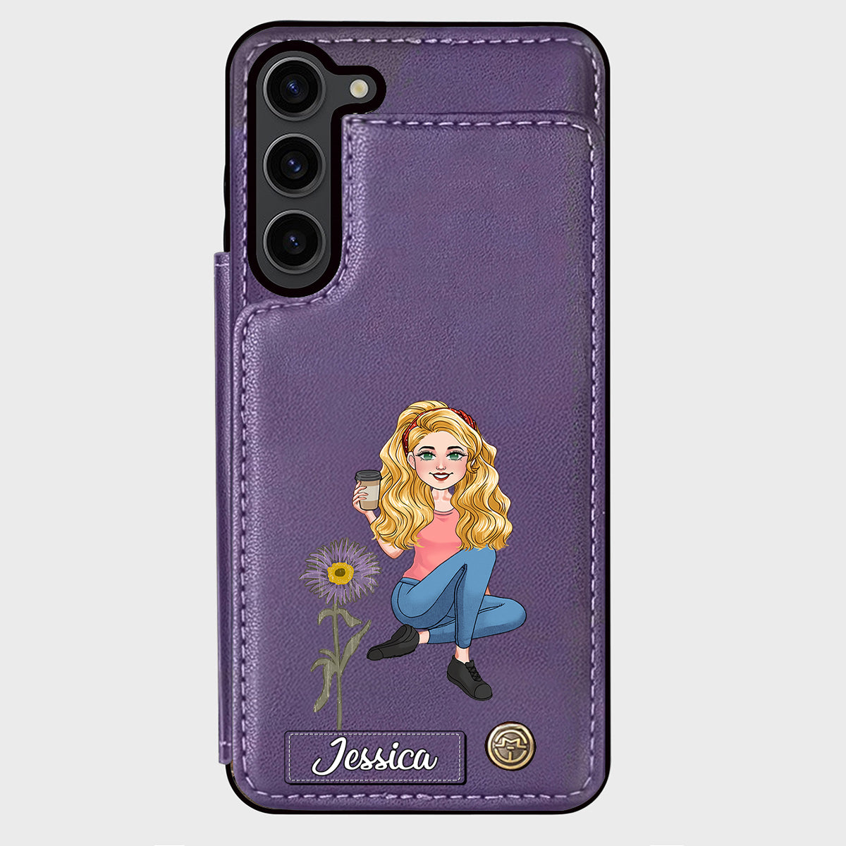 Geschenk zum Geburtstag der besten Freundin – Personalisierte Handyhülle mit Brieftaschenfunktion