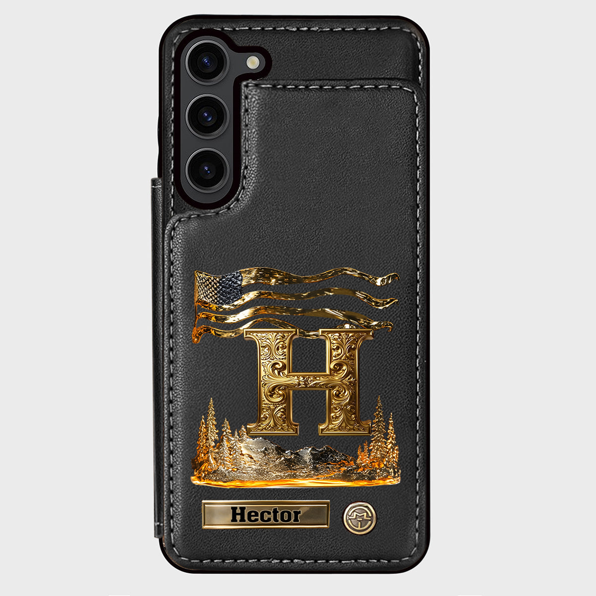 Name Initial Alphabet - Personalized Luxury Wallet Phone Case