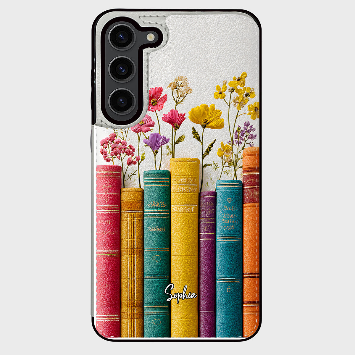 Vintage-Blumenbuch – Personalisiertes Buch, faltbare Handyhülle