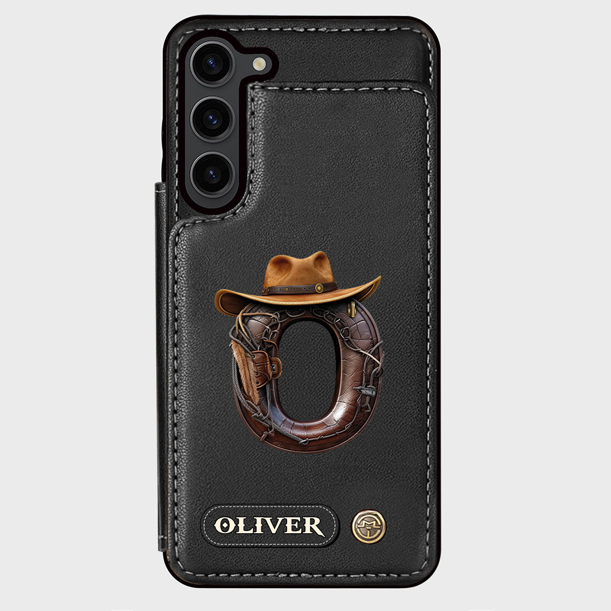 Western Style Name Initial Letter - Personalized Cowboy/Cowgirl Wallet Phone Case