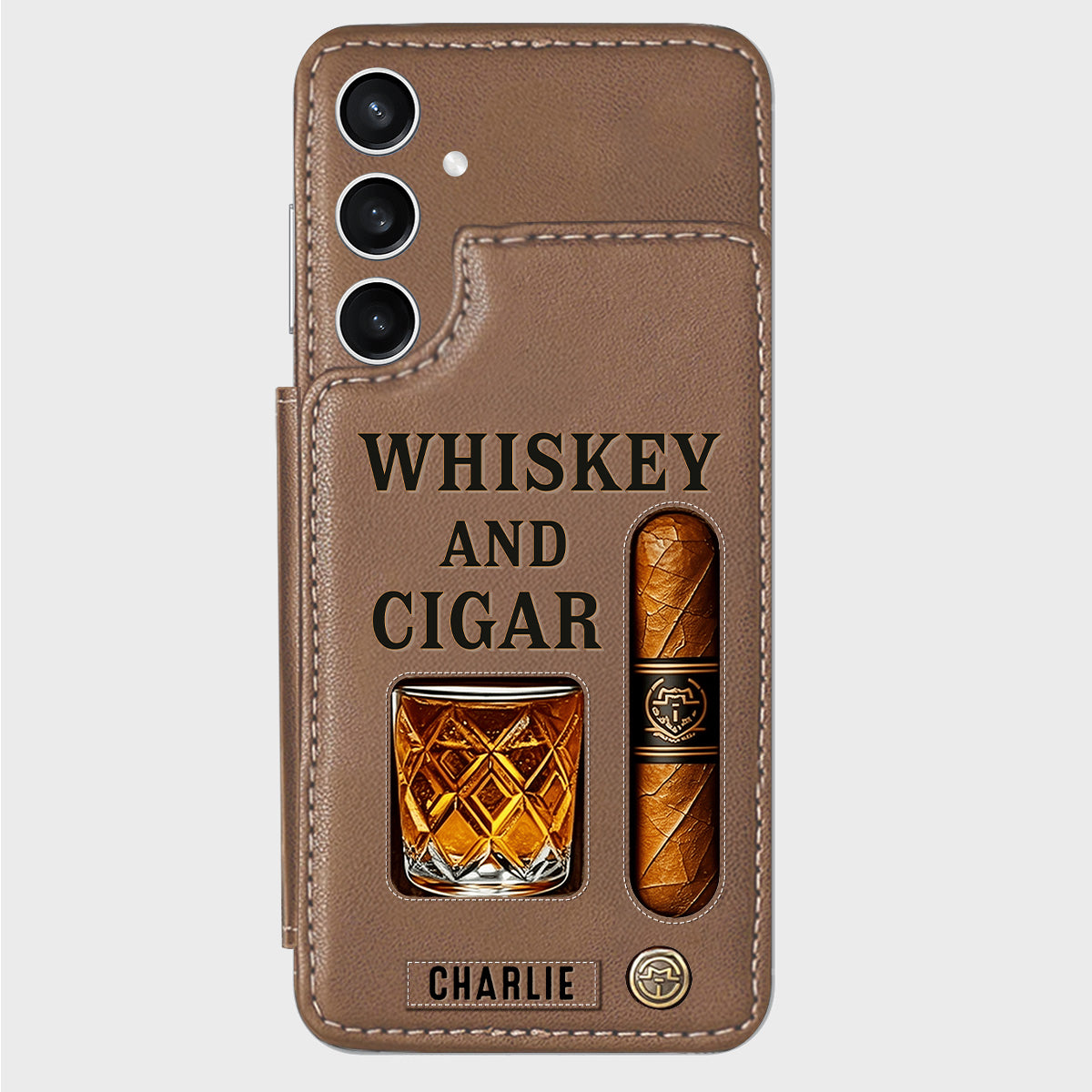 Whiskey & Cigar - Personalisierte Whisky-Handyhülle