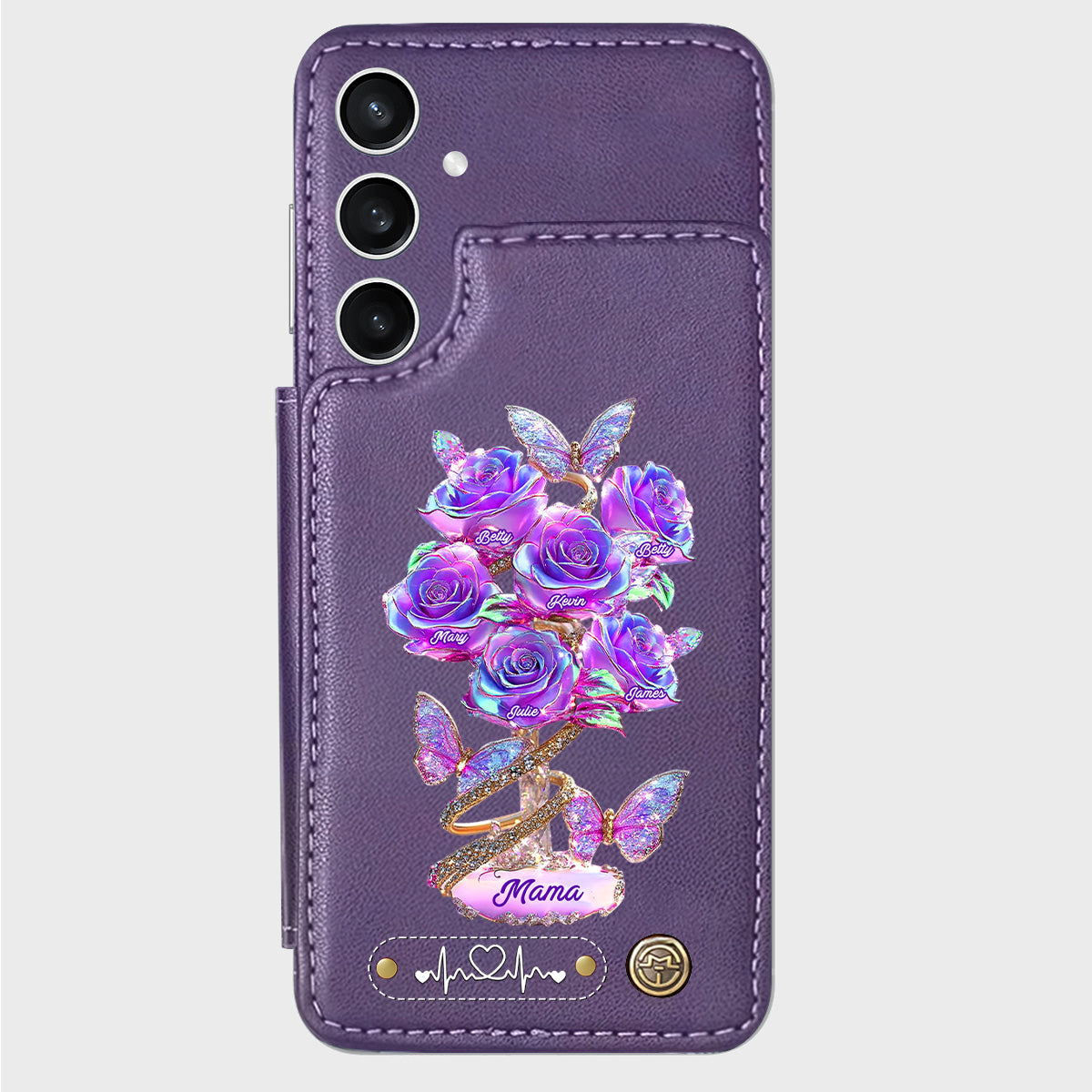Die beste Mama aller Zeiten – Personalisierte Handyhülle mit Geldbörsenfunktion für Mütter
