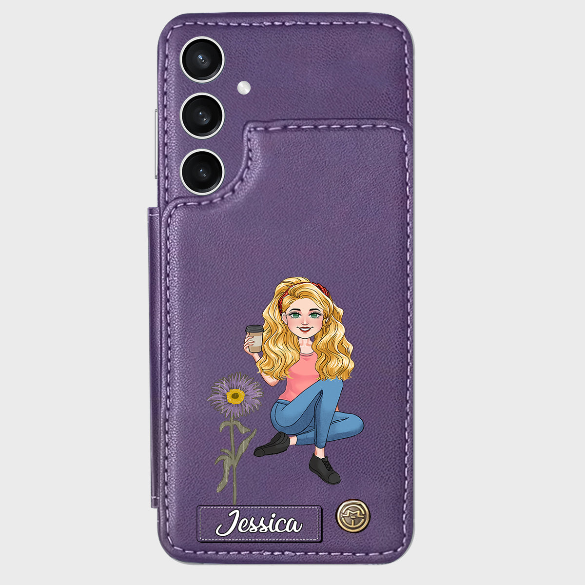 Geschenk zum Geburtstag der besten Freundin – Personalisierte Handyhülle mit Brieftaschenfunktion