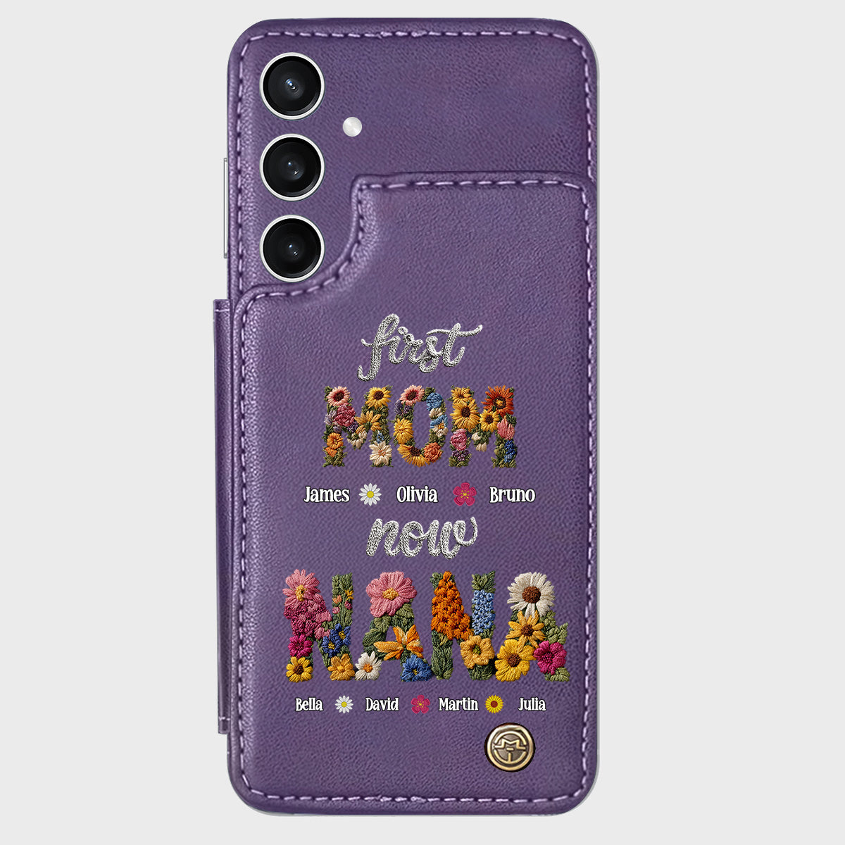 First Mom Now Grandma - Personalized Grandma Wallet Phone Case