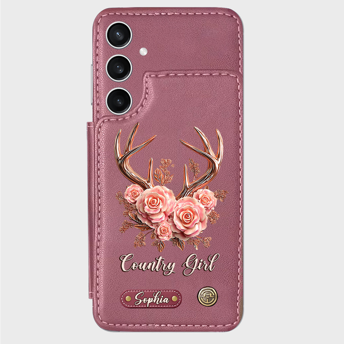 Country Girl – Personalisierte Handyhülle mit Jagd-Geldbörse