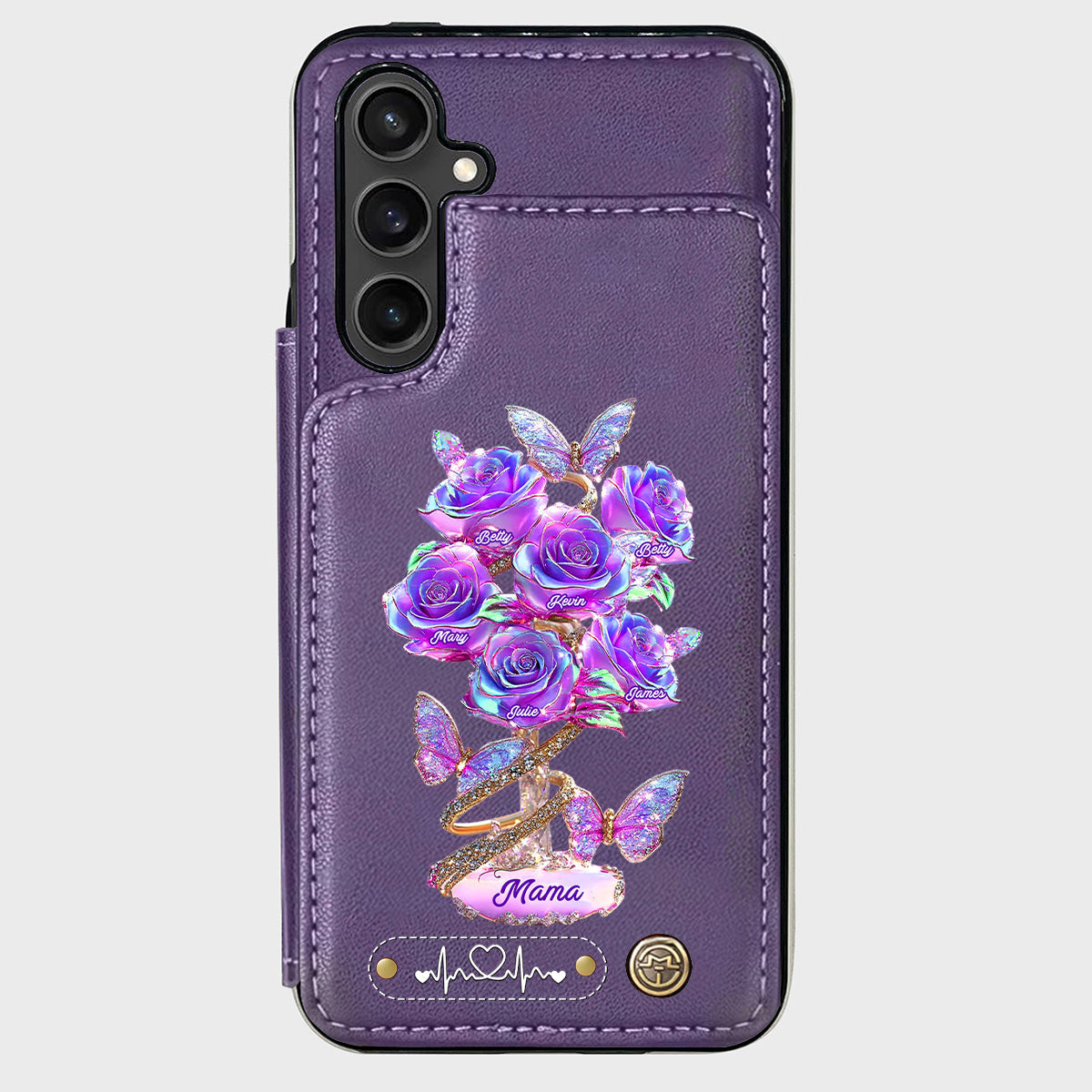 Die beste Mama aller Zeiten – Personalisierte Handyhülle mit Geldbörsenfunktion für Mütter