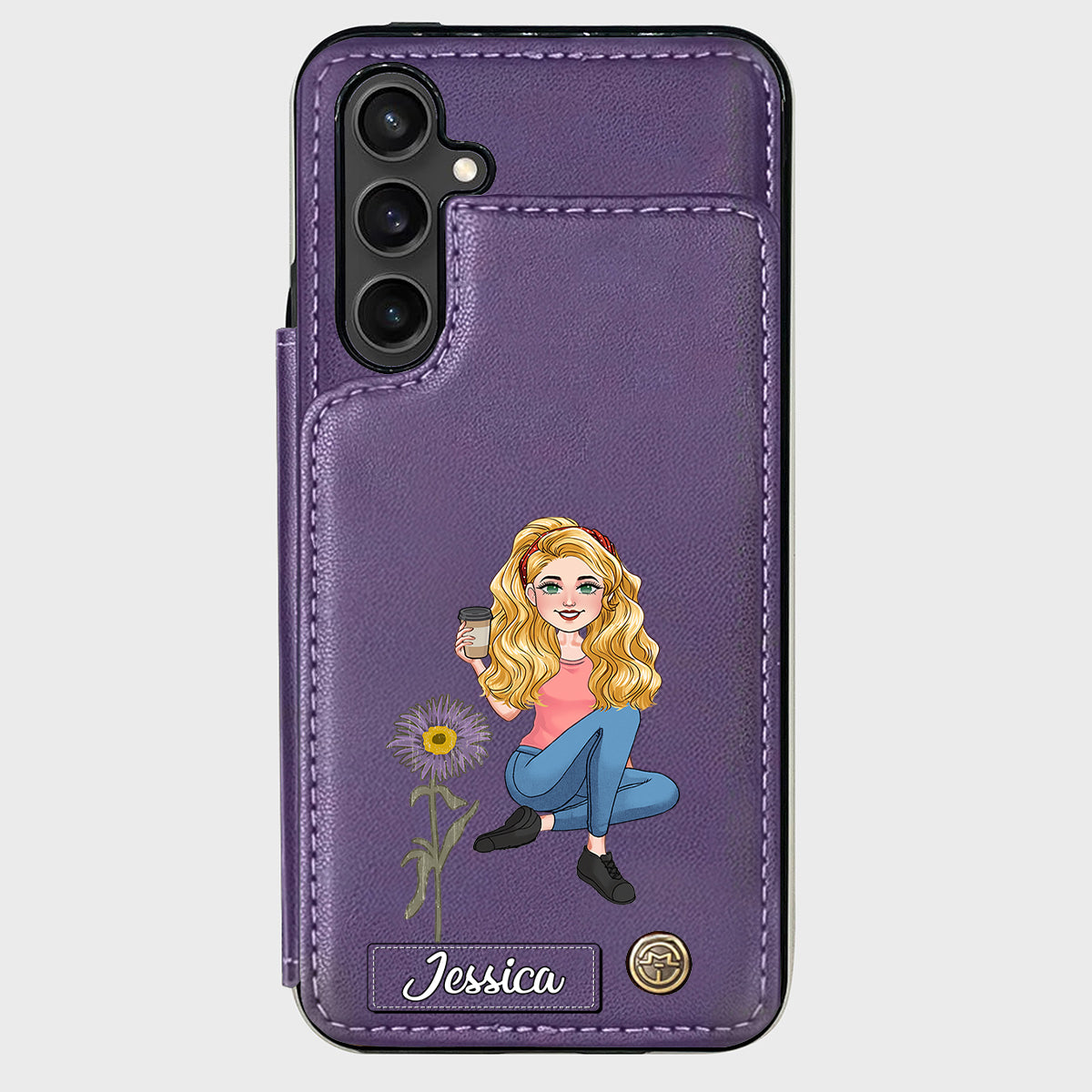 Geschenk zum Geburtstag der besten Freundin – Personalisierte Handyhülle mit Brieftaschenfunktion