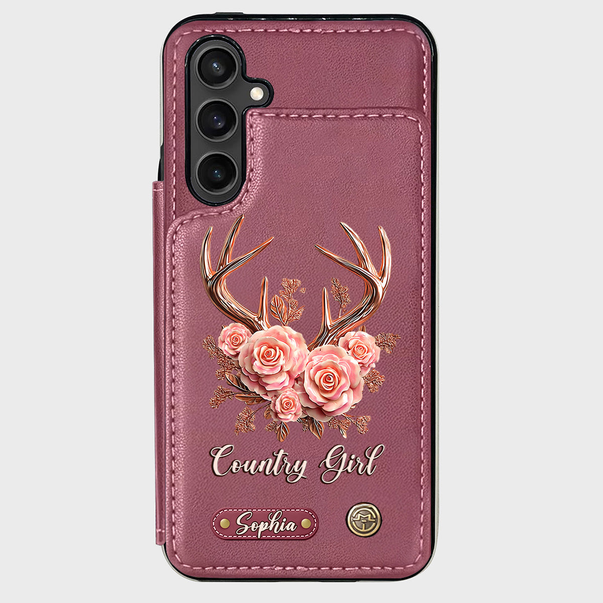 Country Girl – Personalisierte Handyhülle mit Jagd-Geldbörse