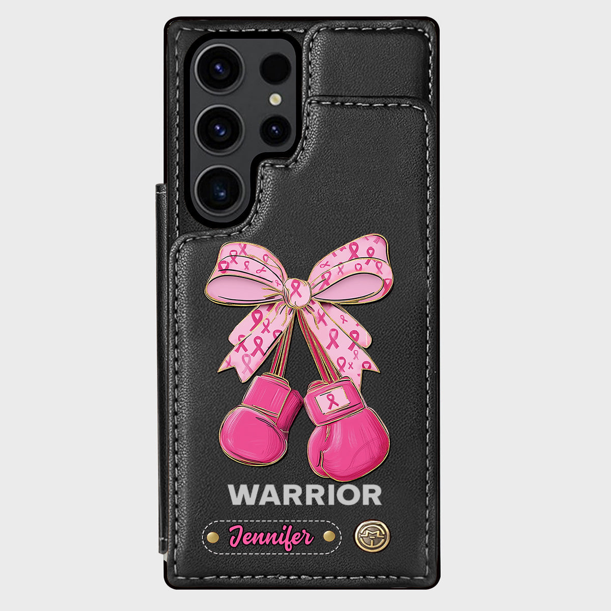 Warrior - Personalized Breast Cancer Awareness Wallet Phone Case