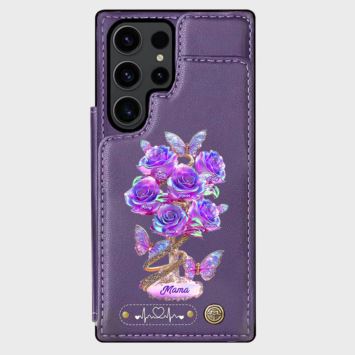 Die beste Mama aller Zeiten – Personalisierte Handyhülle mit Geldbörsenfunktion für Mütter