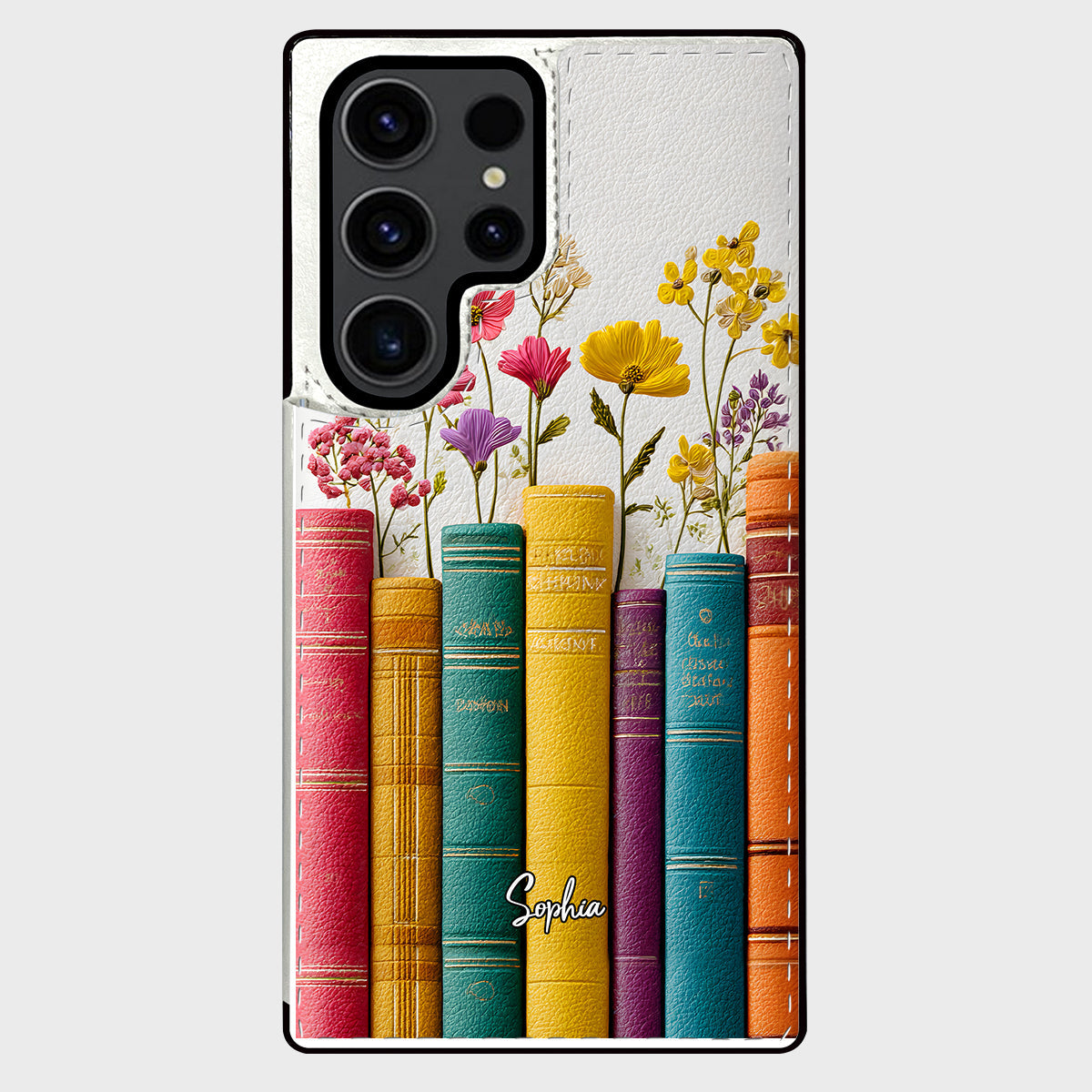 Vintage-Blumenbuch – Personalisiertes Buch, faltbare Handyhülle